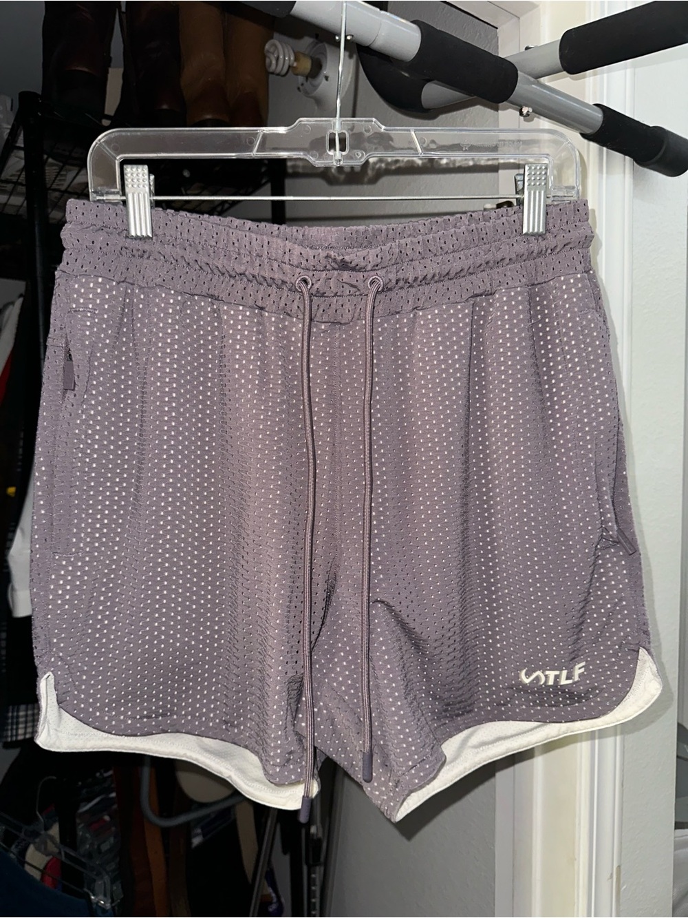 Take Life Further TLF Grey Active Shorts with Contrast White